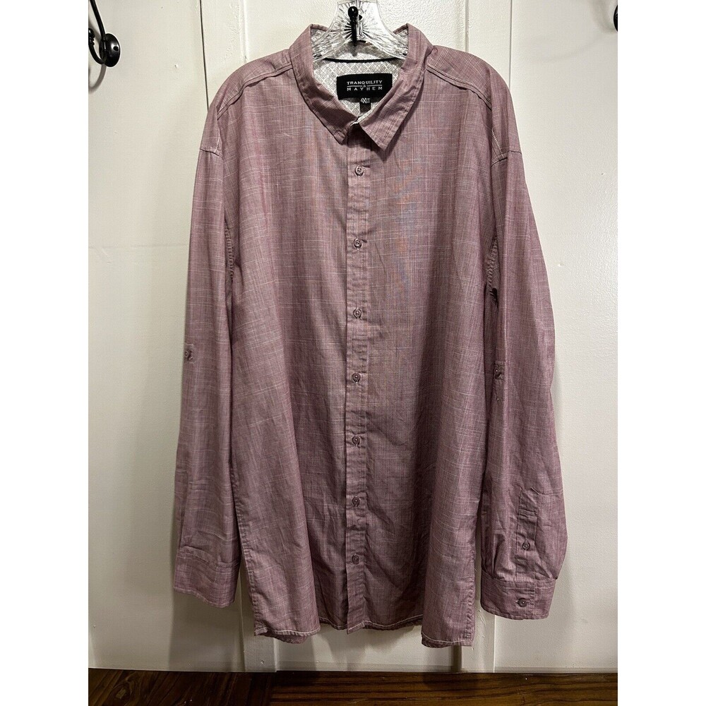 Tranquility & Mayhem Men’s 4XLT Lavender Long Sleeve Button Up Shirt